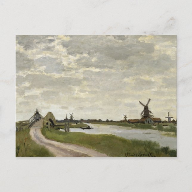 Cartão Postal Claude Monet - Windmills Perto de Zaandam (Frente)