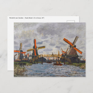 Cartão Postal Claude Monet - Windmills perto de Zaandam