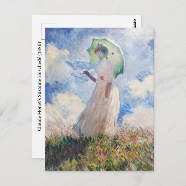 Cartão Postal Claude Monet's Suzanne Hoschedé (1886) (Frente/Verso)
