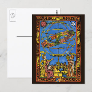 Cartão Postal Cláudio Ptolomeu Astrônomo, Celeste Vintage 