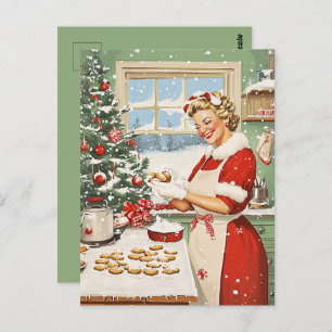 Cartão Postal Claus Holiday Baking Delight