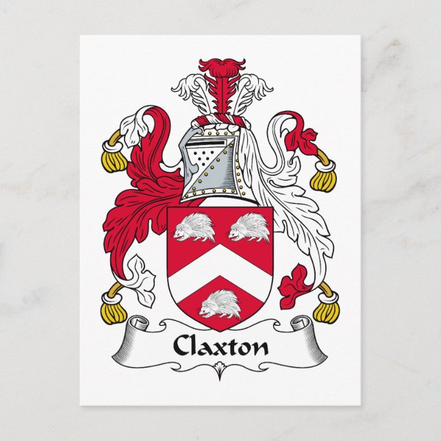 Cartão Postal Claxton Family Crest (Frente)