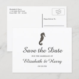 Cartão Postal Clay Seacavalo Beach Casamento Salve A Data