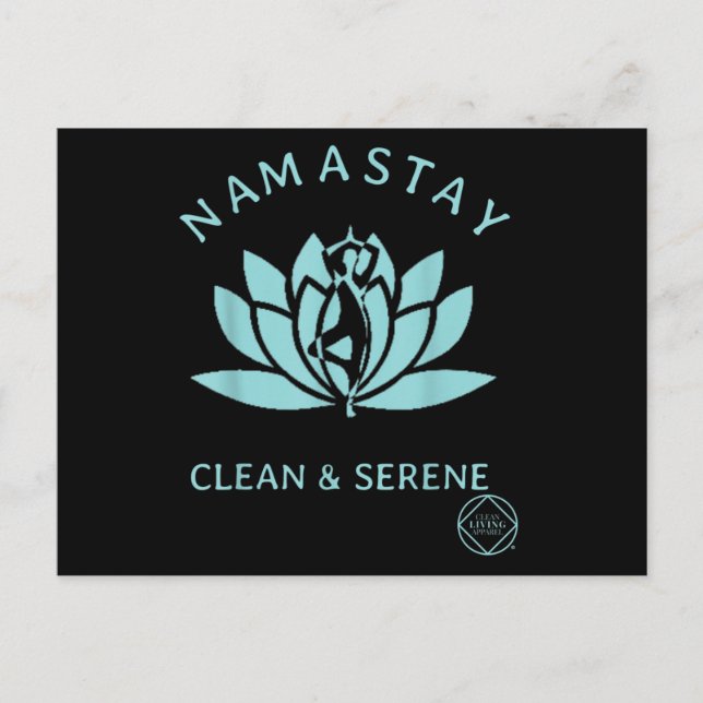 Cartão Postal Clean & Serene Yoga Narcotics Anonymous (Frente)