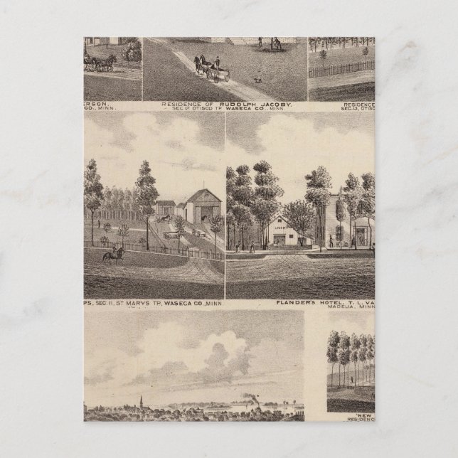 Cartão Postal Clear Lake, Waseca, Minnesota (Frente)