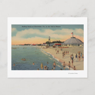 Cartão Postal Clearwater, FL - Nadadores e Sunbathers na Praia