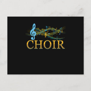 Cartão Postal Clef Choir Music Notes Choral Chorus Singing Gift