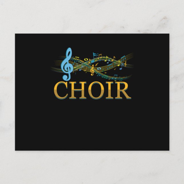 Cartão Postal Clef Choir Music Notes Choral Chorus Singing Gift (Frente)