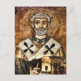 Cartão Postal Clemens I Mosaico Bizantino Ícone Ortodoxo