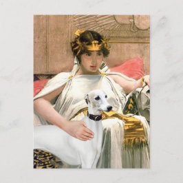 Cartão Postal Cleópatra e Whippet Branco