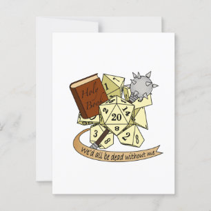 Cartão Postal Cleric Dice Design