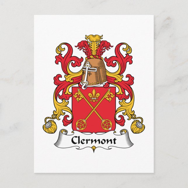 Cartão Postal Clermont Family Crest (Frente)