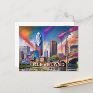 Cartão Postal Cleveland Abstrato Art