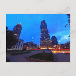 Cartão Postal Cleveland city center at night