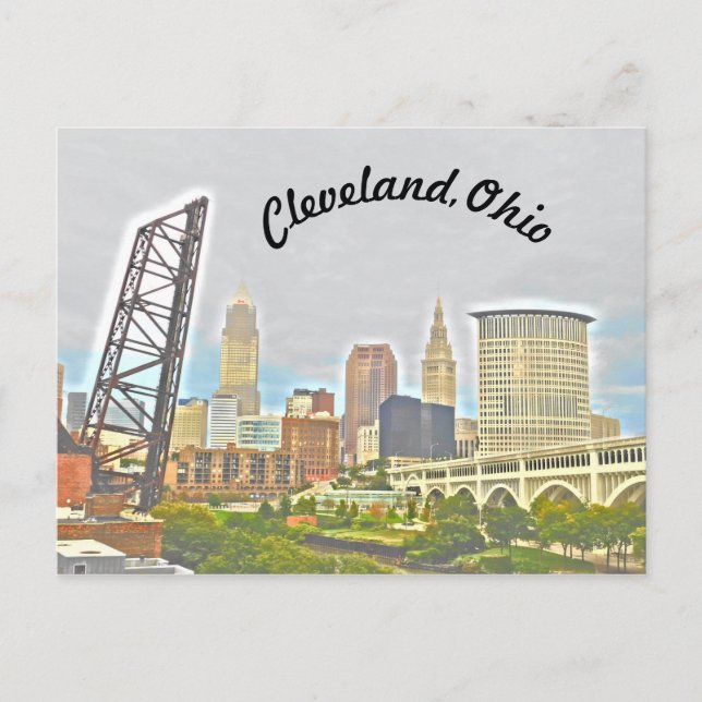 Cartão postal Cleveland Curve Riverview (Frente)