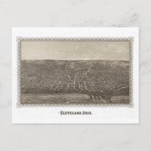 Cartão Postal Cleveland, mapa de Ohio