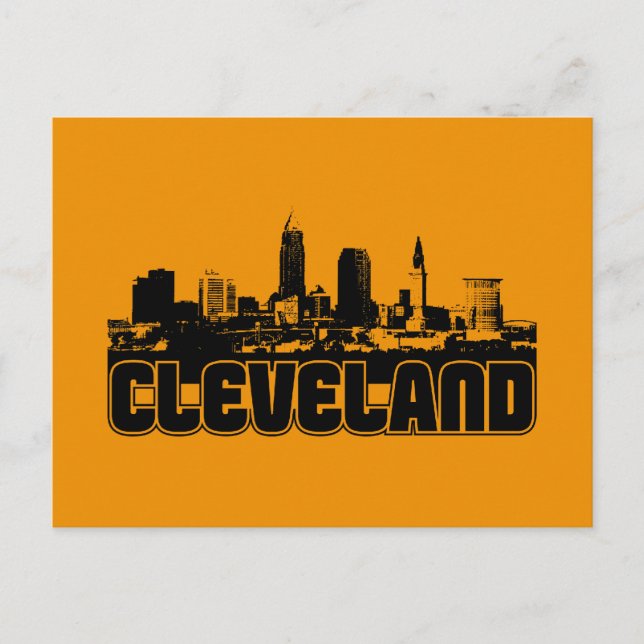 Cartão Postal Cleveland Skyline (Frente)