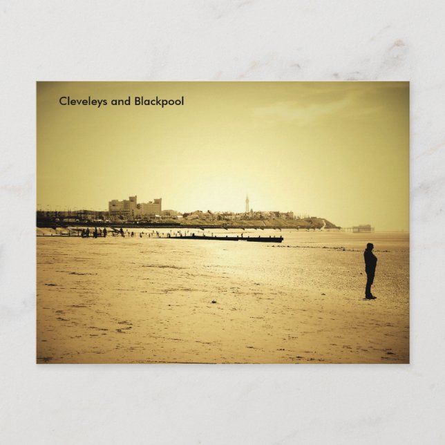Cartão Postal Cleveleys e Blackpool (Frente)