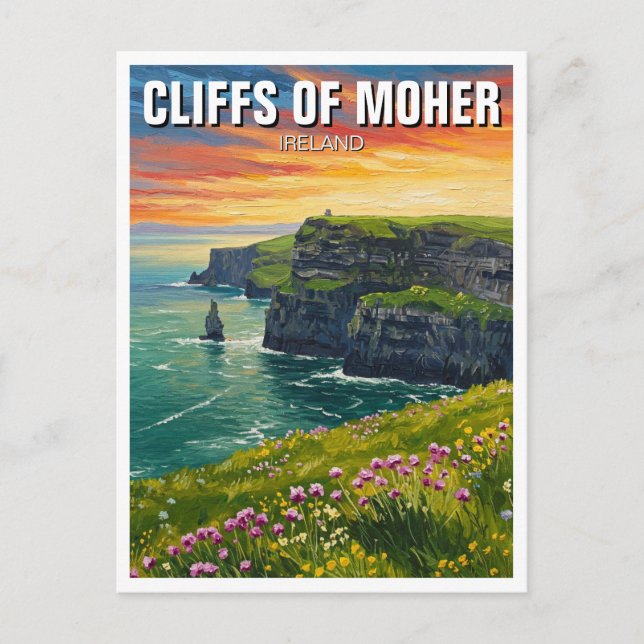 Cartão Postal Cliff of Moher Ireland Viagem (Frente)