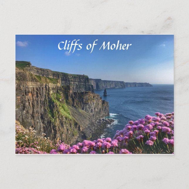 Cartão Postal Cliff of Moher, Irlanda, Cartão-postal das flores (Frente)