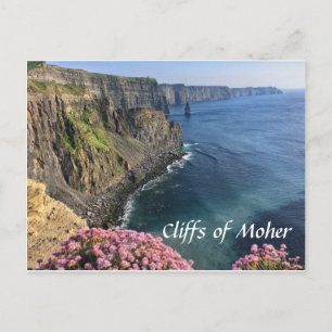 Cartão Postal Cliff of Moher, Irlanda, Flores, Cartão-postal