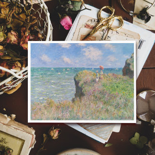 Cartão Postal Cliff Walk em Pourville por Claude Monet
