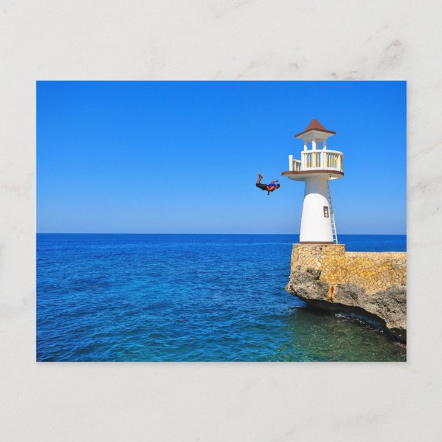 Cartão Postal Cliffmerging em Negril, Jamaica (Frente)