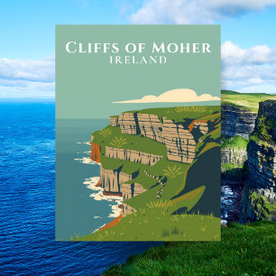 Cartão Postal Cliffs of Moher Paisagem Irlanda Viagem 