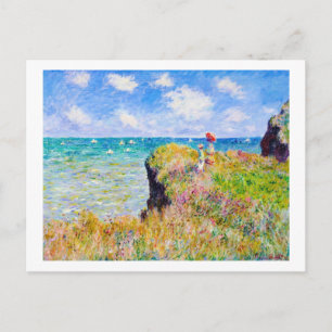 Cartão Postal Clifftop Walk em Pourville Claude Monet