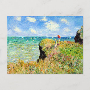 Cartão Postal Clifftop Walk em Pourville por Claude Monet
