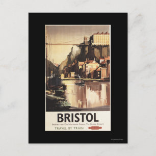 Cartão Postal Clifton Suspensão Bridge e Boats