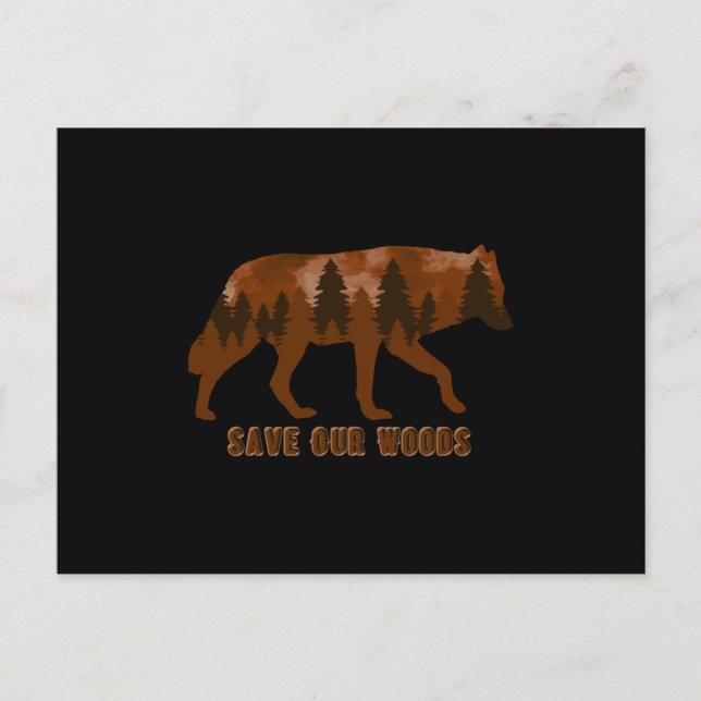 Cartão Postal Climate Change Environmental Protection Wolf (Frente)