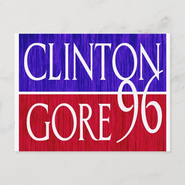 Cartão Postal Clinton Gore 96 - Design (Frente)