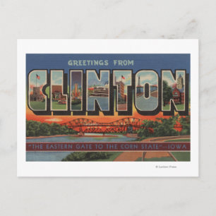 Cartão Postal Clinton, IowaLarge - Letra ScenesClinton, IA
