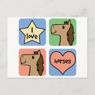 Cartão Postal Clipart bonito dos desenhos animados eu amo