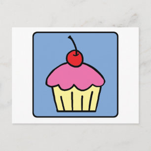 Cartão Postal Clipart de Desenho Animado Cupcake Cobertura Cerej