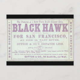 Cartão Postal Clipe Black Hawk navegando em 1900