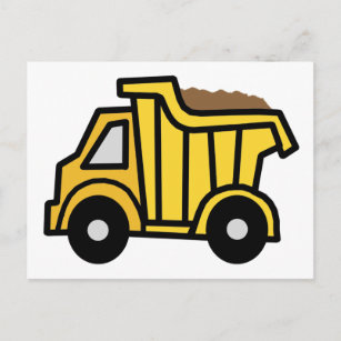 Cartão Postal Clipe de Cartoon Arte com Caminhão de Bomba de Con