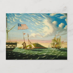 Cartão Postal Clipper Navega Boston Harbor 1800s
