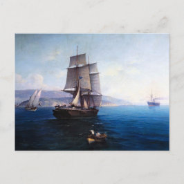 Cartão Postal Clipper Sailship e Navio a vapor 1900