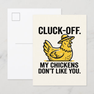Cartão Postal Clique fora meus frangos não gostam de você Camisa