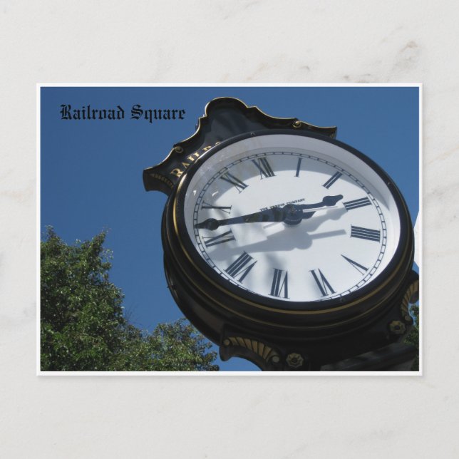 Cartão Postal Clock Railroad Sq. (Frente)