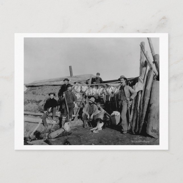 Cartão Postal Clondike homens após caçar o ptarmigan em Nome (Frente)