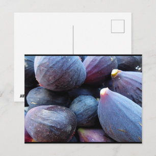 Cartão Postal Close up da Fruta Figo Roxo