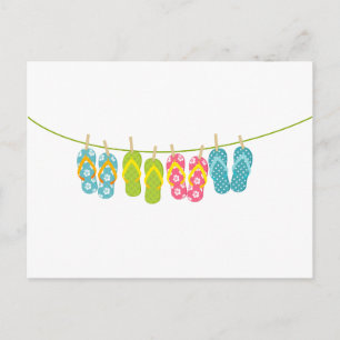 Cartão Postal ClothesLine dos flip-flops