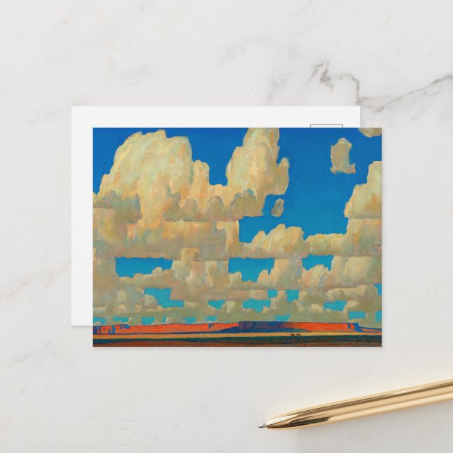 Cartão Postal Cloud World por Maynard Dixon (Frente/Verso In Situ)