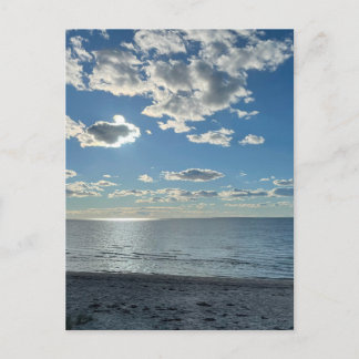 Cartão Postal Clouds Cloudy Blue Sky Empty Beach 