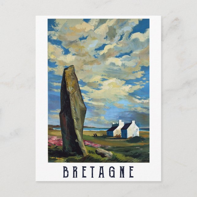 Cartão Postal Cloudy Sky Over Brittany, França (Frente)