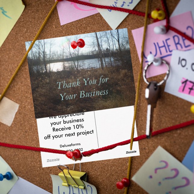 Cartão Postal Cloudy Sunset Thank You for your Business (Criador carregado)