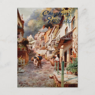 Cartão Postal Clovelly High Street Natal Antigo